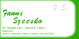 fanni szecsko business card